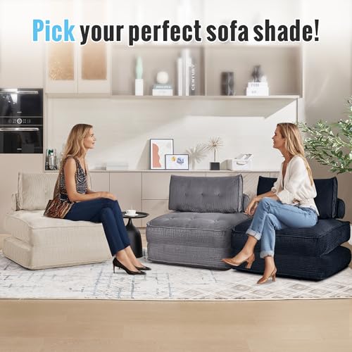 Convertible Sleeper Chair Folding Sofa Bed 33” with Pillow Futon Boneless Couch with Back Support Small Couch for Living Room(Grey) . ( Used see the pictures)